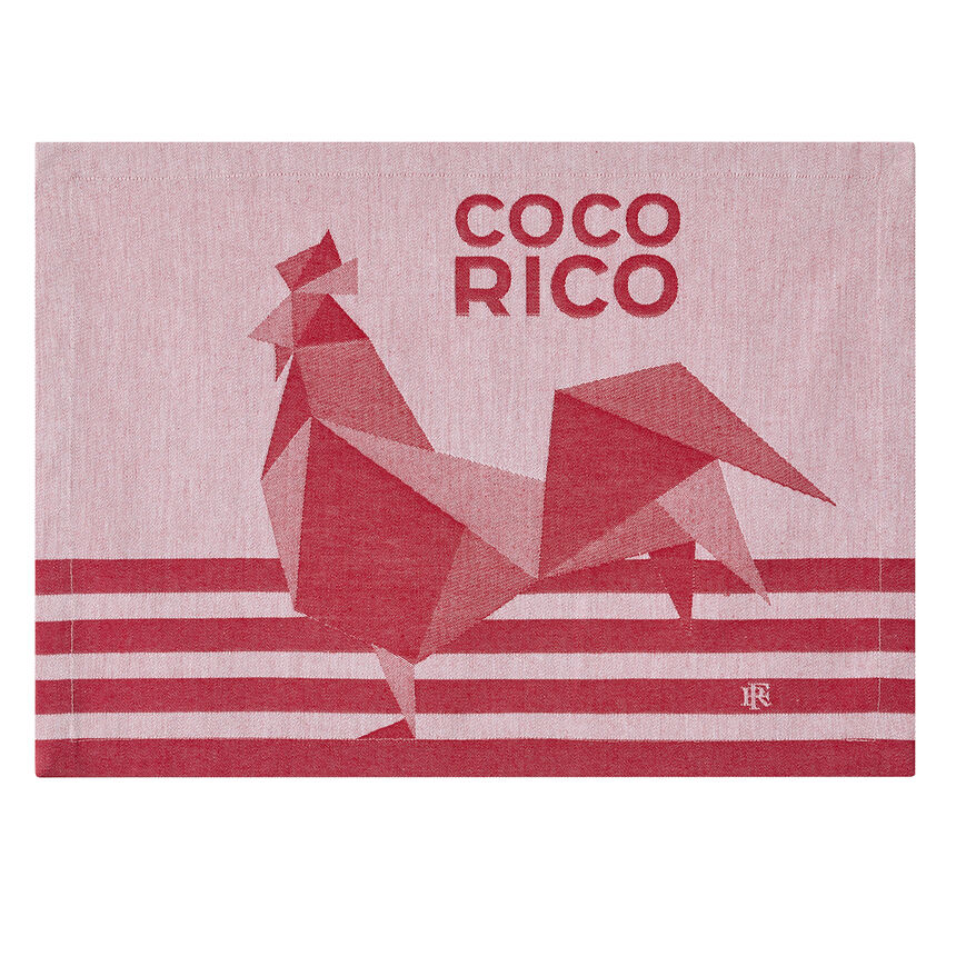 Confezione 2 Tovagliette Coco-Rico Rouge 50x36 100% cotone, , hi-res image number 1